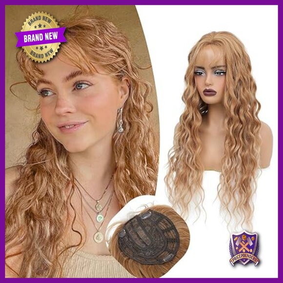 26-Inch Synthetic Hair Topper for Thinning Hair, Curly Wiglet for Volume